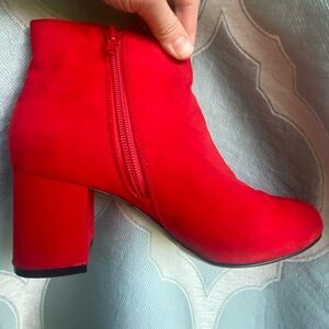 INC International Concepts Fiery Red Ankle Booties